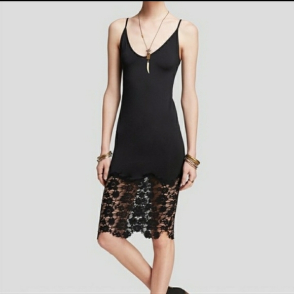 Free People Intimatetly Slinky Bodycon lacehem Slip Dress Size SX - Picture 1 of 11